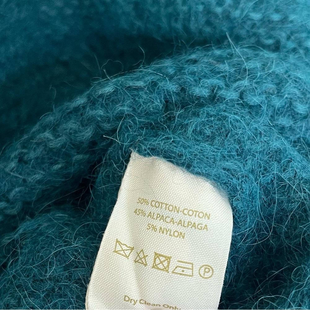 Free People All Mine Women's Alpaca Blend Pullover Knit Teal Sweater Small - Picture 4 of 6